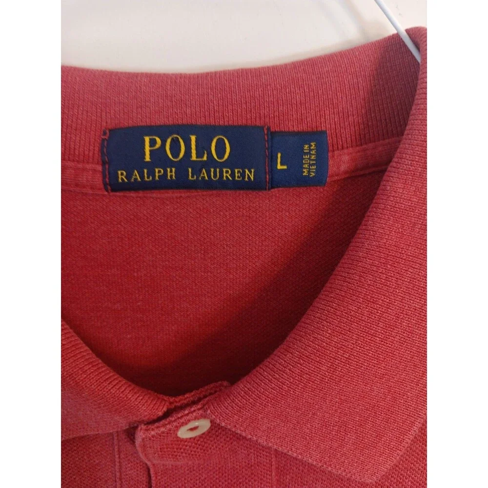 Polo Ralph Lauren Men's Long Sleeve Polo Shirt Burgundy Red Classic Fit Size L